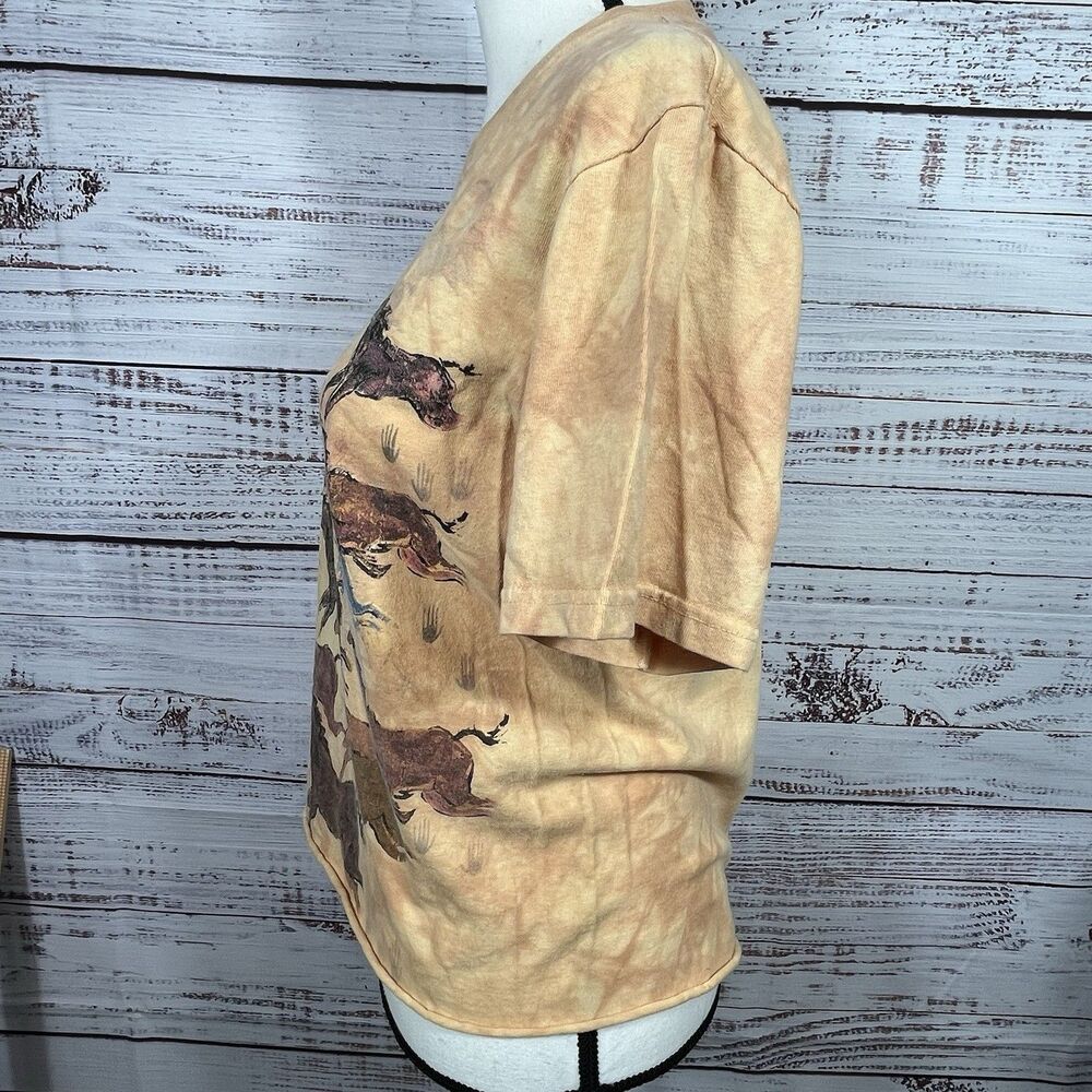 Vtg The Mountain Shirt Small Ginny Hogan Ancient Horses Dyed USA Mexico Cut Hem - Picture 3 of 13